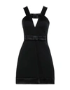 Jil Sander Bow-detailed Cutout Satin-trimmed Wool Mini Dress In Black