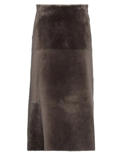 Blancha Woman Long Skirt Dove Grey Size 8 Shearling