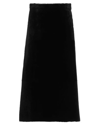 Blancha Woman Long Skirt Black Size 8 Shearling
