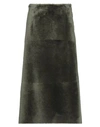 Blancha Woman Long Skirt Military Green Size 8 Shearling