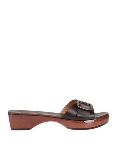 Tod's Woman Mules & Clogs Dark Brown Size 7 Calfskin