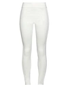 Guess Woman Leggings Cream Size M Cotton, Recycled Polyester, Elastane In White