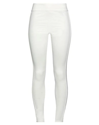 Guess Woman Leggings Cream Size M Cotton, Recycled Polyester, Elastane In White