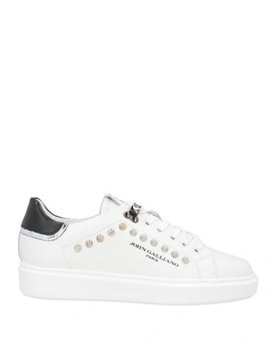 John Galliano Woman Sneakers White Size 8 Calfskin