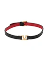 Valentino Vlogo Leather Bracelet In Black