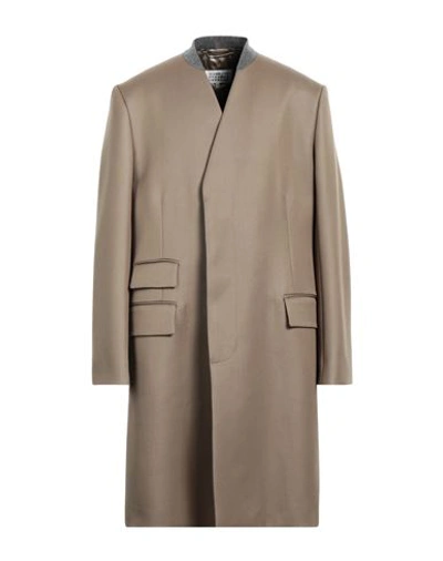 Maison Margiela Man Coat Khaki Size 40 Wool In Beige