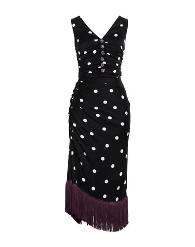 Dolce & Gabbana Woman Midi Dress Black Size 8 Silk, Elastane
