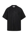 Msgm Man Shirt Black Size 16 Viscose, Polyester
