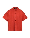 Msgm Man Shirt Orange Size 16 Cotton, Viscose