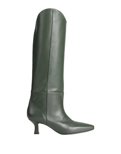 Jucca Woman Knee Boots Military Green Size 11 Soft Leather