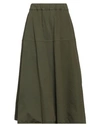 Jucca Woman Midi Skirt Military Green Size 8 Cotton, Elastane