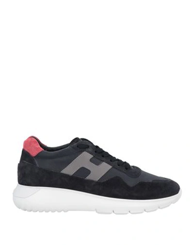 Hogan Man Sneakers Midnight Blue Size 9 Leather, Textile Fibers