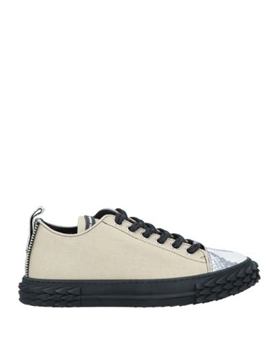 Giuseppe Zanotti Woman Sneakers Beige Size 7 Soft Leather, Textile Fibers