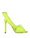 Jimmy Choo Woman Sandals Acid Green Size 10 Textile Fibers