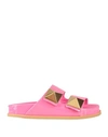 Valentino Garavani Woman Sandals Fuchsia Size 11 Soft Leather In Pink