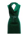 Dsquared2 Woman Mini Dress Emerald Green Size 2 Cotton, Metallic Fiber