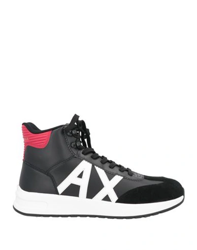 Armani Exchange Man Sneakers Black Size 11 Bovine Leather