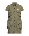 Dsquared2 Woman Short Dress Military Green Size 8 Cotton In Green