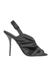 Dolce & Gabbana Satin Slingbacks With Corset-style Fastening In Black