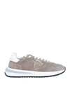 PHILIPPE MODEL PHILIPPE MODEL WOMAN SNEAKERS KHAKI SIZE 7 SOFT LEATHER