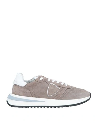 Philippe Model Woman Sneakers Khaki Size 11 Soft Leather In Beige