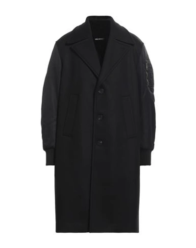 Neil Barrett Man Coat Black Size 42 Wool, Polyamide, Polyester, Cotton