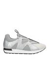 Pollini Woman Sneakers Light Grey Size 11 Textile Fibers