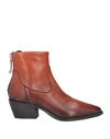 Moma Woman Ankle Boots Tan Size 11 Calfskin In Brown