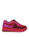 Daniele Ancarani Woman Sneakers Garnet Size 7 Textile Fibers, Leather In Red