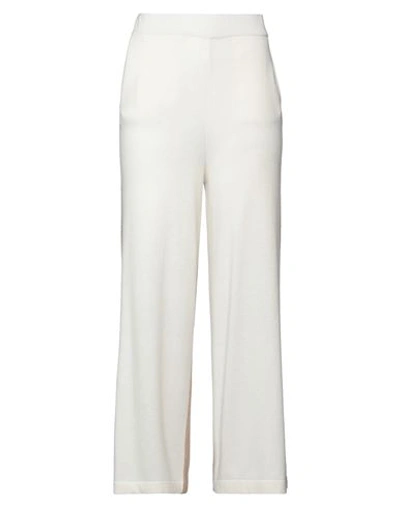 Ferrante Woman Pants Cream Size 8 Polyamide, Wool, Viscose, Cashmere In White