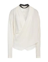 Shop Brunello Cucinelli Woman Top Ivory Size L Silk, Acetate, Ecobrass In White
