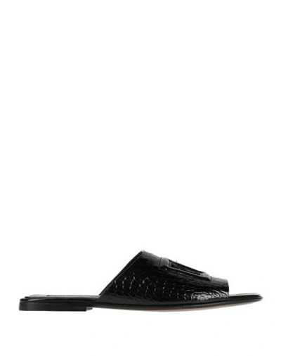 Dolce & Gabbana Man Sandals Black Size 10.5 Calfskin