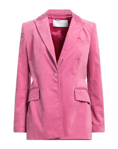 Nenette Woman Blazer Pink Size 8 Cotton, Elastane