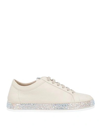 Le Silla Woman Sneakers Beige Size 9.5 Soft Leather