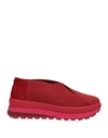 DANIELE ANCARANI DANIELE ANCARANI WOMAN SNEAKERS RED SIZE 8 TEXTILE FIBERS, SOFT LEATHER