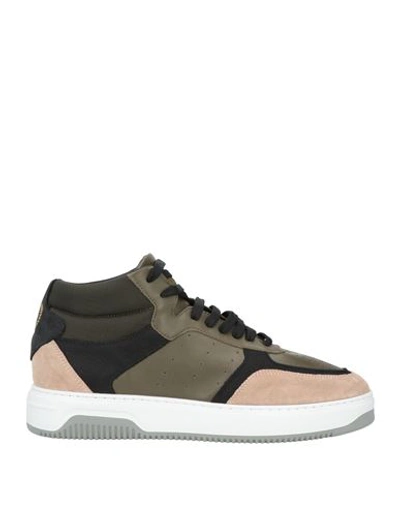 Pollini Man Sneakers Military Green Size 12 Soft Leather