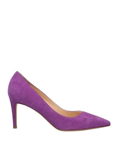 Antonio Barbato Woman Pumps Mauve Size 8.5 Soft Leather In Purple