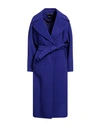 Blumarine Woman Coat Purple Size 10 Virgin Wool, Polyamide, Cashmere