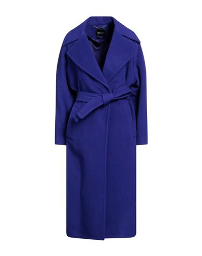 Blumarine Woman Coat Purple Size 10 Virgin Wool, Polyamide, Cashmere