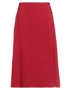 Aspesi Woman Midi Skirt Red Size 10 Triacetate, Polyester