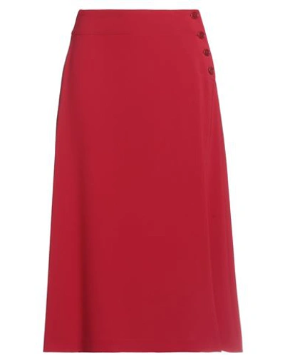 Aspesi Woman Midi Skirt Red Size 4 Triacetate, Polyester