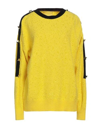 Akep Woman Sweater Yellow Size 10 Alpaca Wool, Polyamide, Nylon, Acrylic, Merino Wool