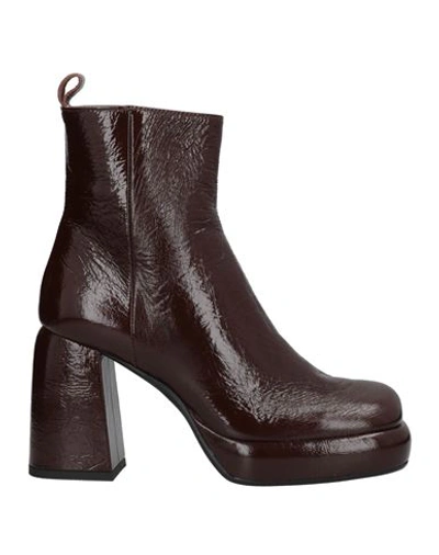 Köe Woman Ankle Boots Cocoa Size 11 Soft Leather In Brown