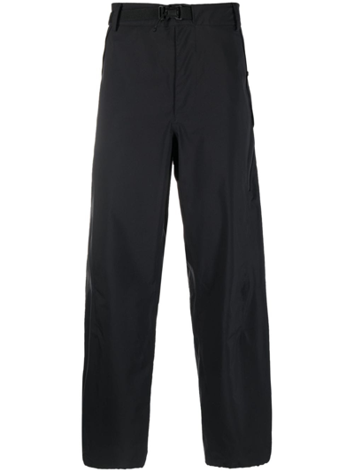 C.p. Company Belted-waist Straight-leg Trousers In Black