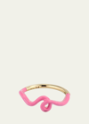 Bea Bongiasca Wow Mini Mono Ring With Bubblegum Pink Enamel In Multi