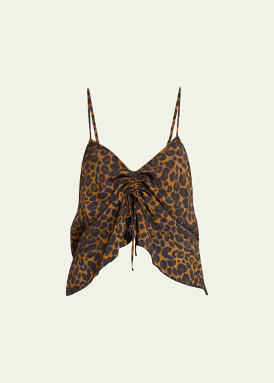 Fisch Dolce Painted Leopard-print Tank Top