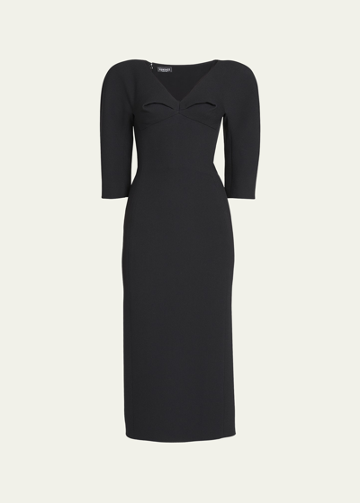 Versace Enver Satin Cocktail Dress In Black