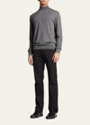 Brioni Men's Solid Mock-neck Wool Sweater In Graphite