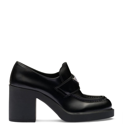 Prada Leather Loafers 85 In Black