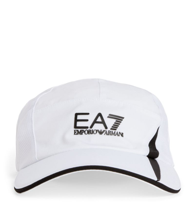 Ea7 Logo Tennis Cap In White/black